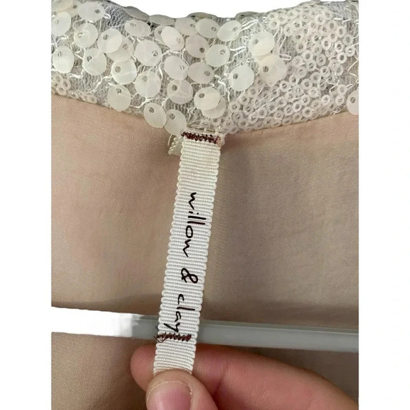 Willow & Clay Women's Cream Long Sleeve Blush Sequin Jacket Size Small - Picture 3 of 4